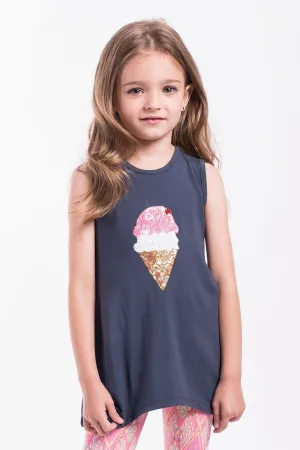 Imoga Beth Girls Tunic Top - Scoop Navy (Size 3 left)