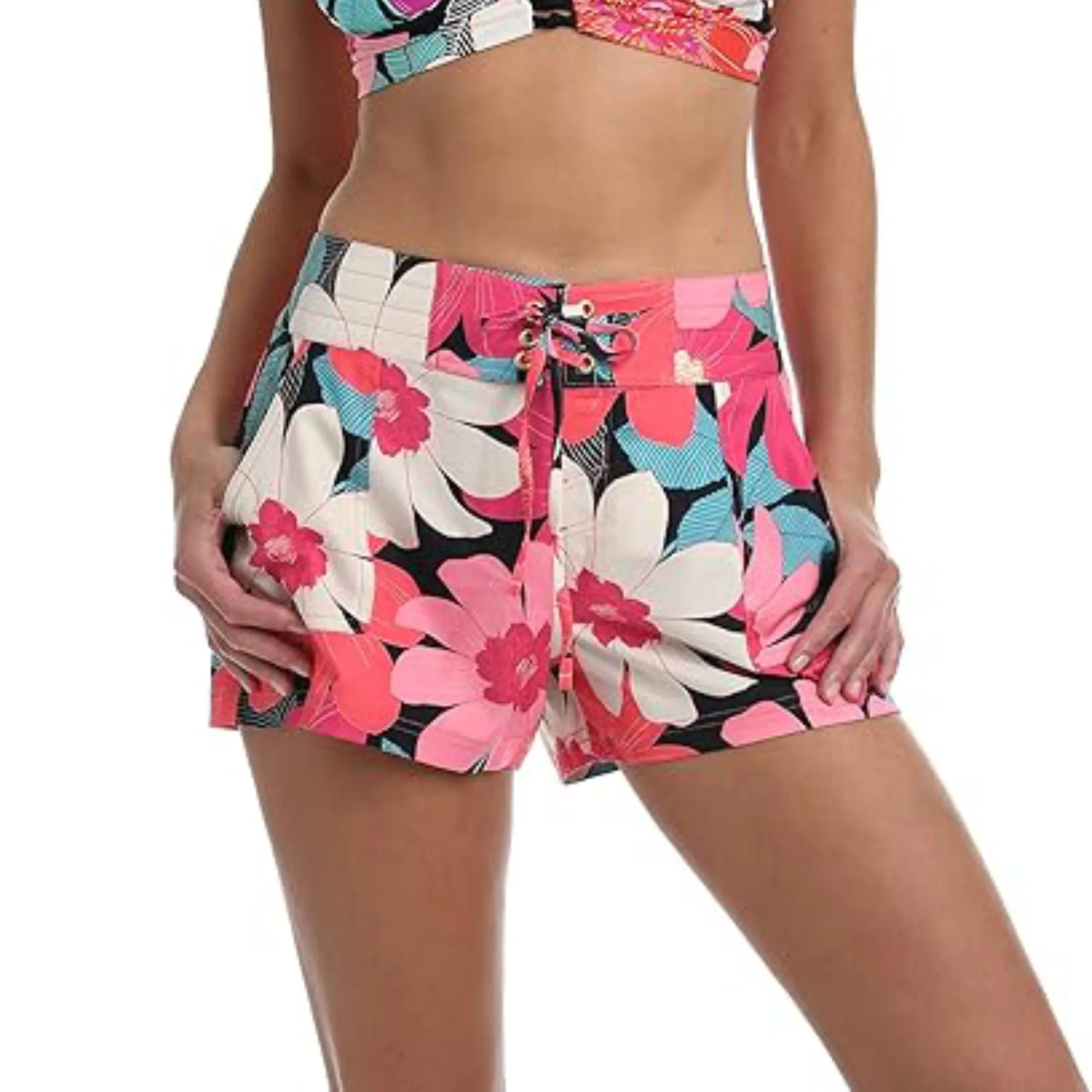 La Blanca Women's Full Bloom 3" Floral Swimsuit Bottom Board Shorts