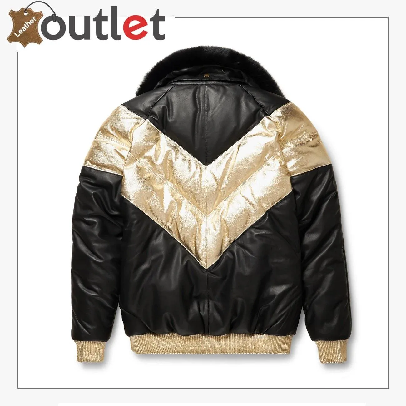 Lamb Skin Leather V-Bomber Leather Jacket For Men