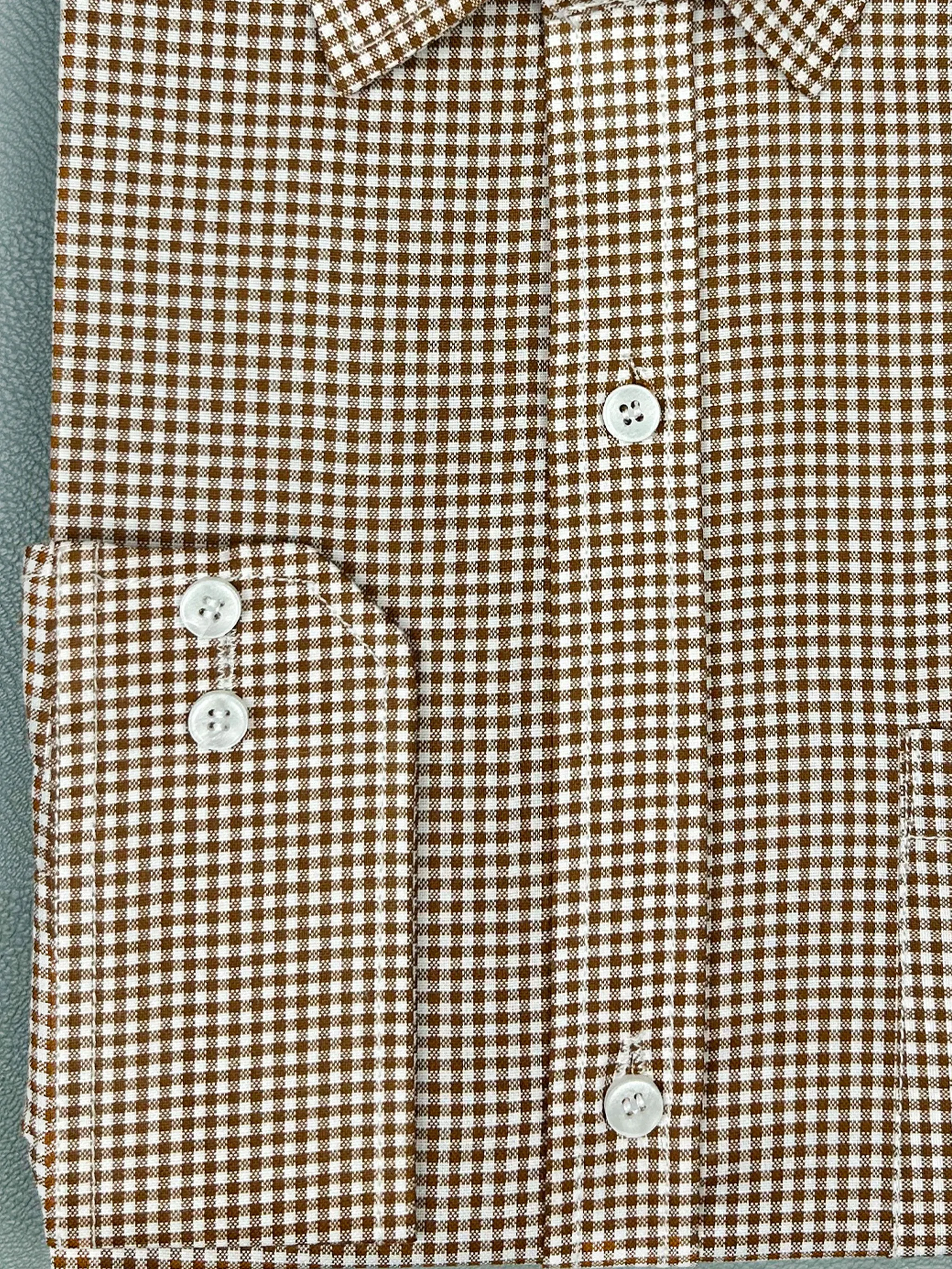 Light Brown Checks Formal Dress Shirt For Men MFS162