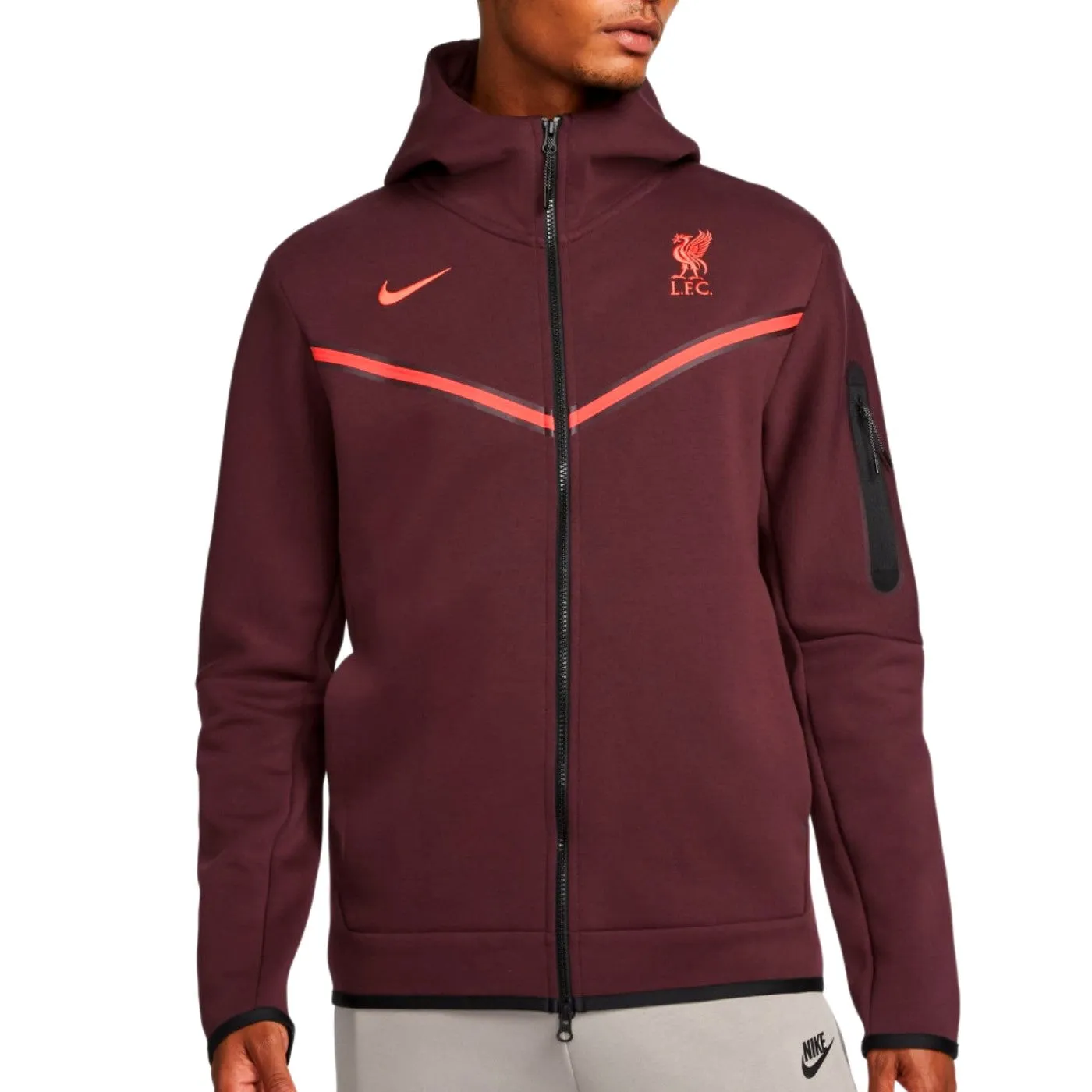 Liverpool FC dark red Tech Fleece presentation tracksuit 2023 - Nike