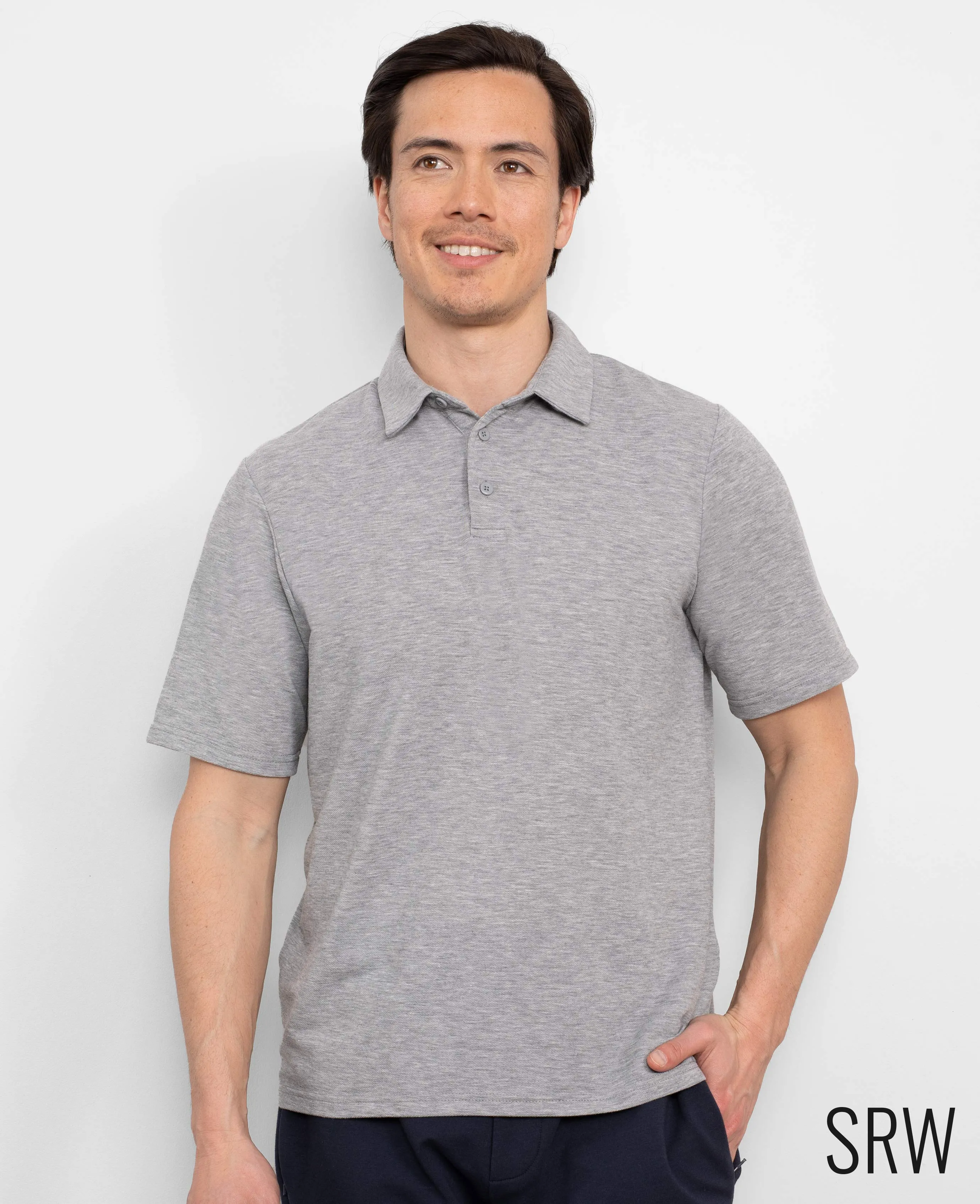 Marl Grey Short Sleeve Active Polo Shirt