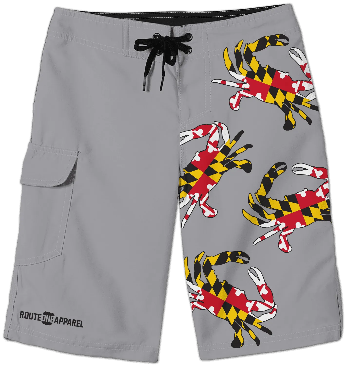 Maryland Full Flag Crab (Grey) / Board Shorts