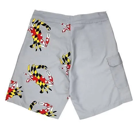 Maryland Full Flag Crab (Grey) / Board Shorts