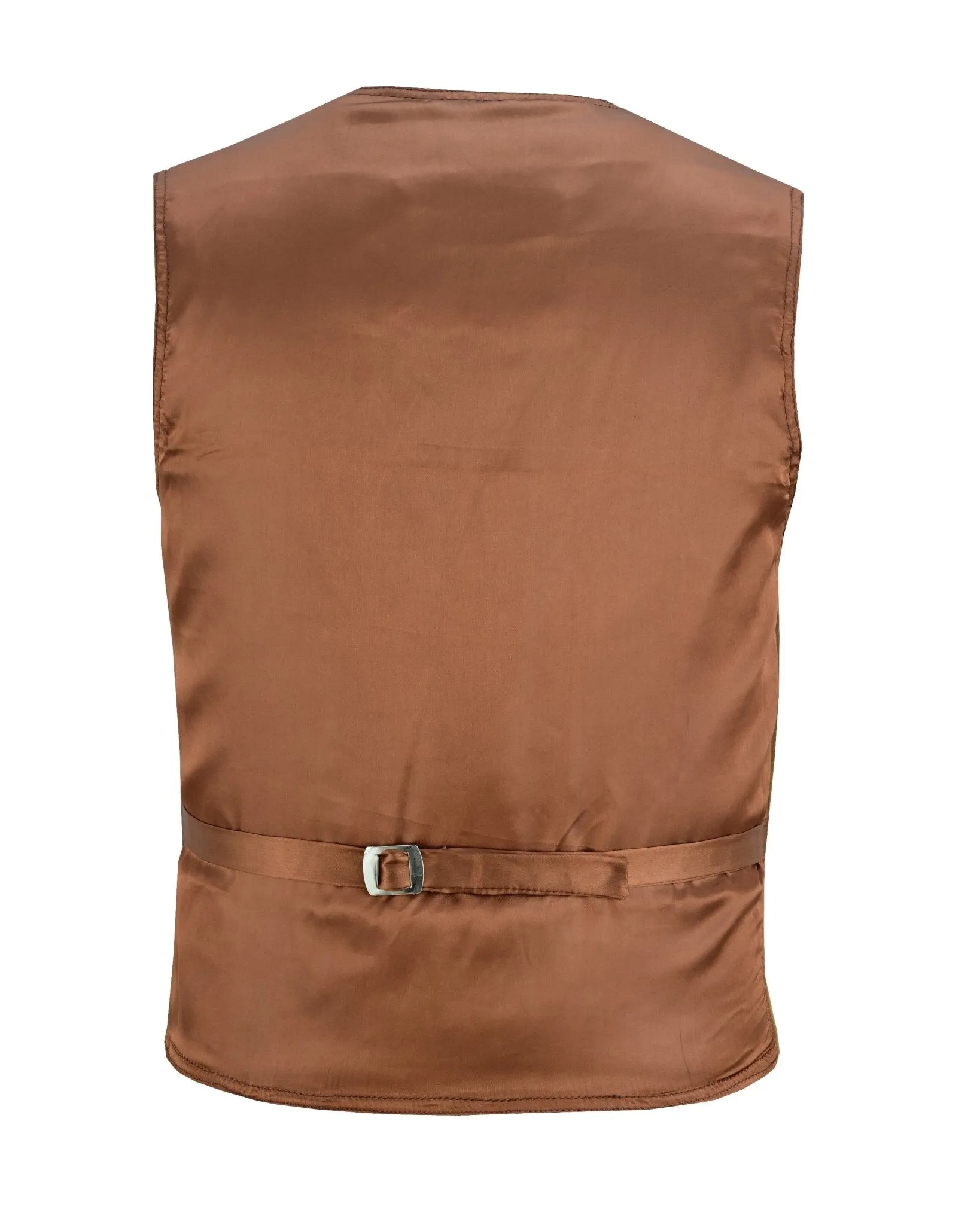 Mens Buttoned Classic Tan Soft Suede Designer Leather Waistcoat Vest