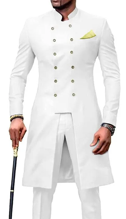 Men's Double Breasted Tuxedo Suits Wedding Groom Slim Jacket  Pant | 1873