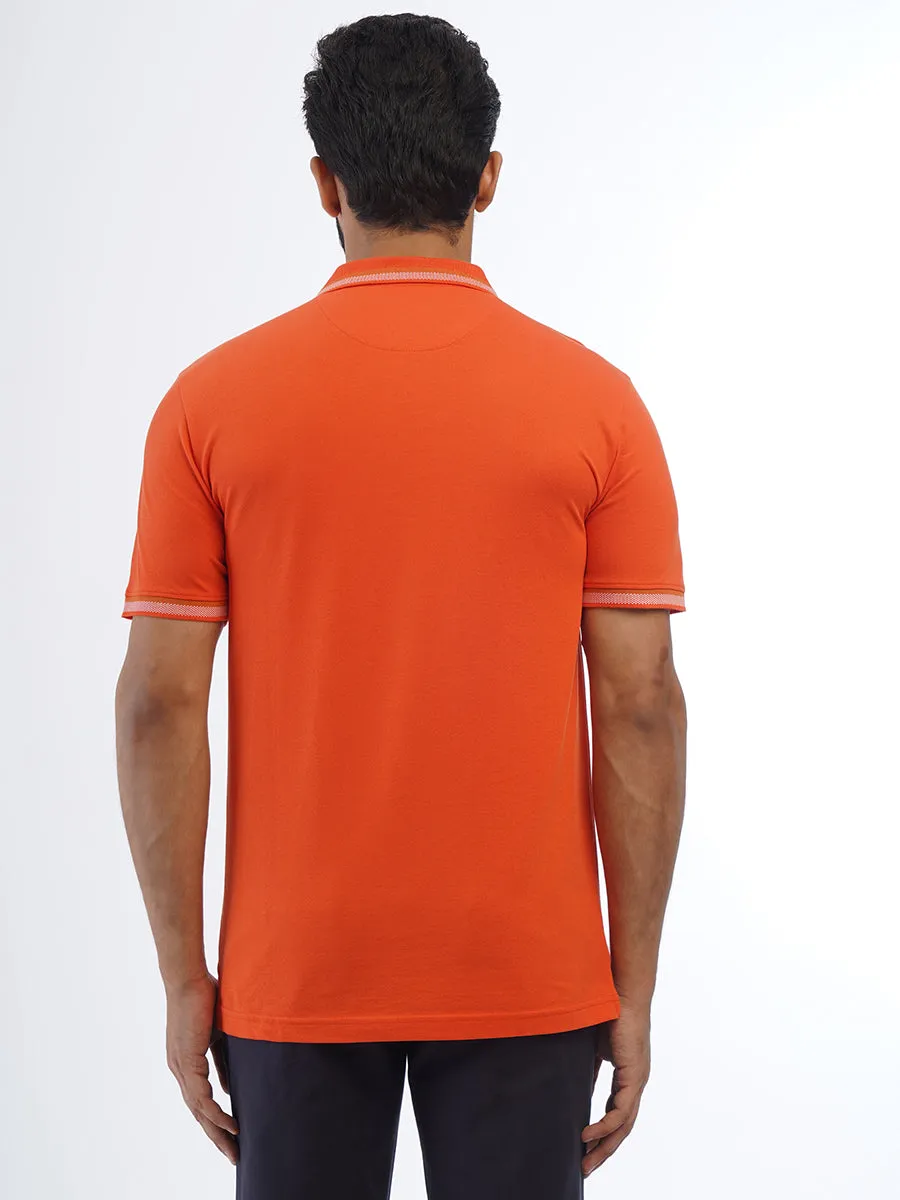 MENS ORANGE COTTON POLO TSHIRT