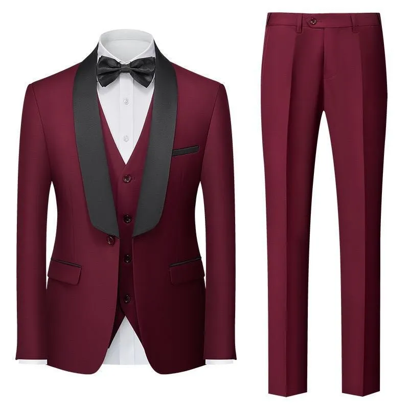 Men's Premium Suit Casual Regular Smart Fit 3 Pieces Prom Tuxedo Shawl Lapel Wedding Party Groomsmen Suits (Blazer   Vest   Pants) | 601