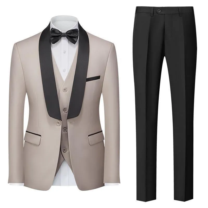 Men's Premium Suit Casual Regular Smart Fit 3 Pieces Prom Tuxedo Shawl Lapel Wedding Party Groomsmen Suits (Blazer   Vest   Pants) | 601