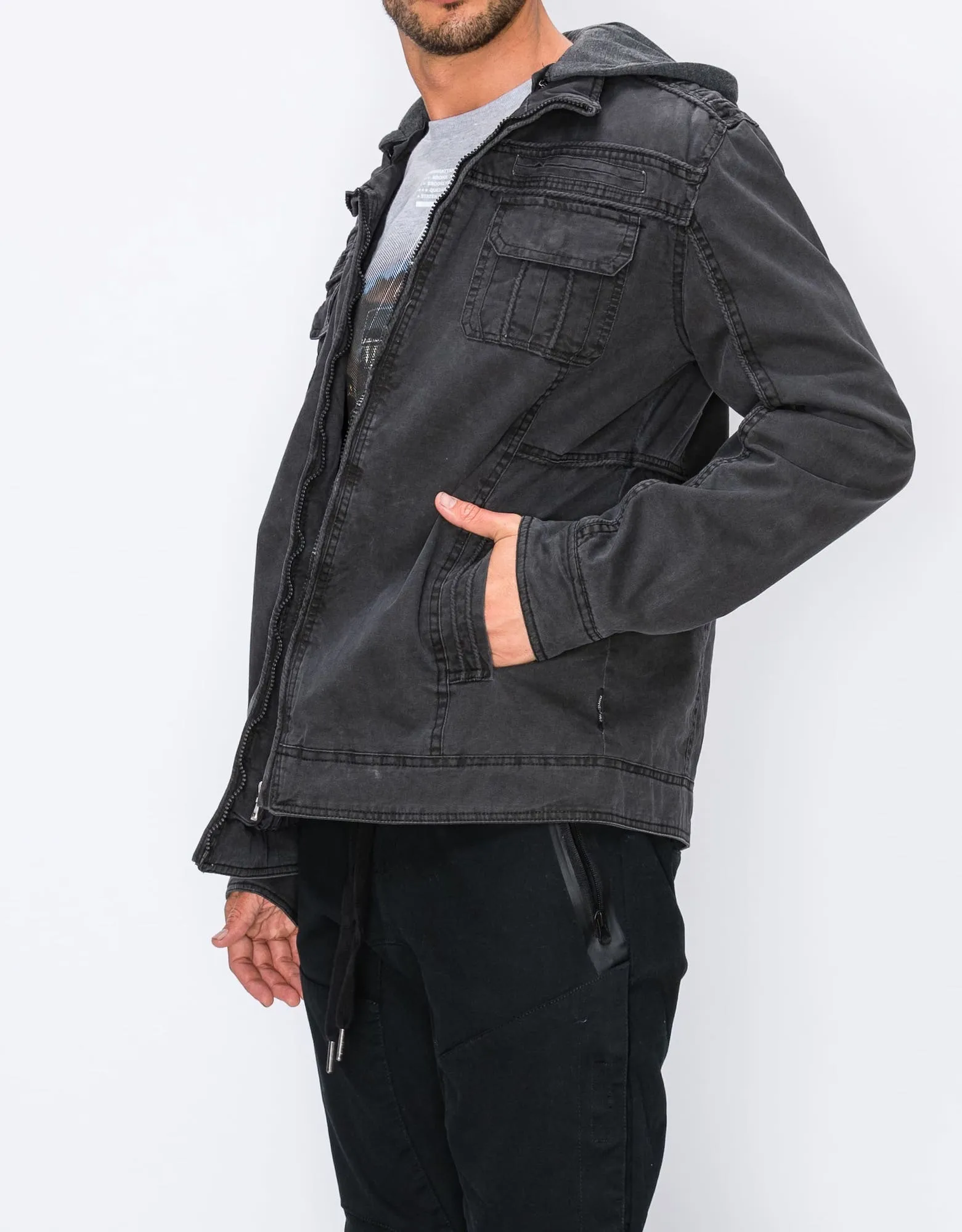 MEN'S RAGE HOODED TWILL JACKET