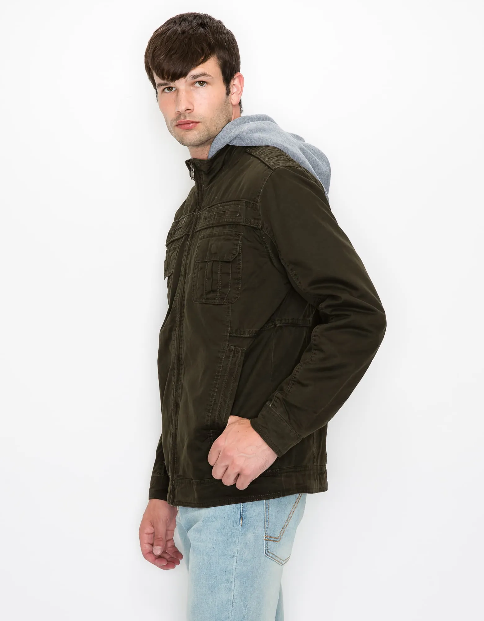 MEN'S RAGE HOODED TWILL JACKET