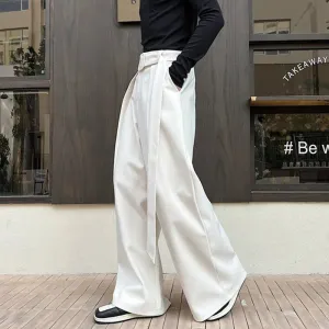 Men's Stylish Casual Soft Wool Wide Leg Baggy Trousers