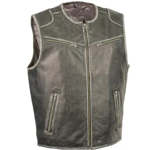 MEN'S VINTAGE DISTRESSED ZIPPER FRONT VEST