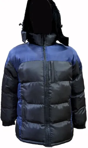 men's winter bubble jacket - navy blue/royal blue Case of 12