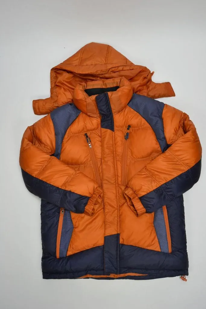 men's winter bubble jackets - orange/charcoal Case of 12