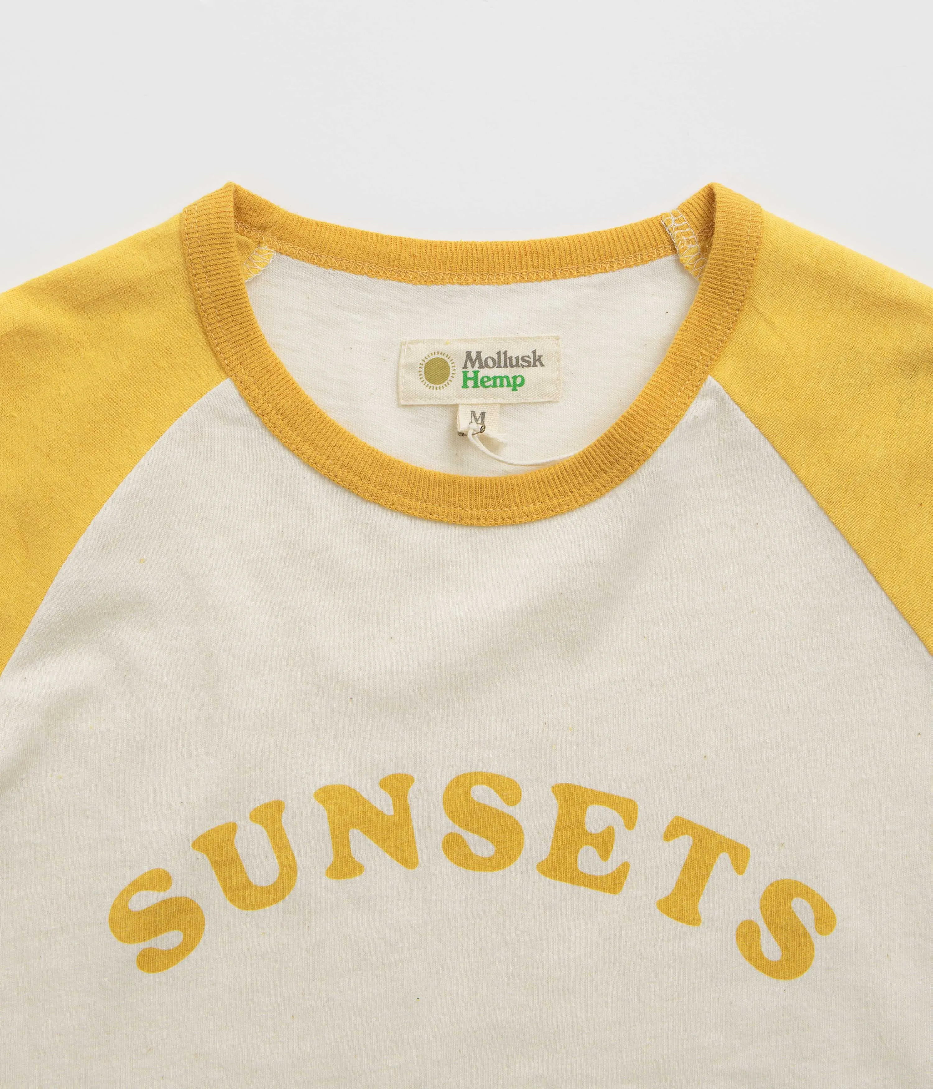 Mollusk Womens Sunsets Baseball T-Shirt - Yellow