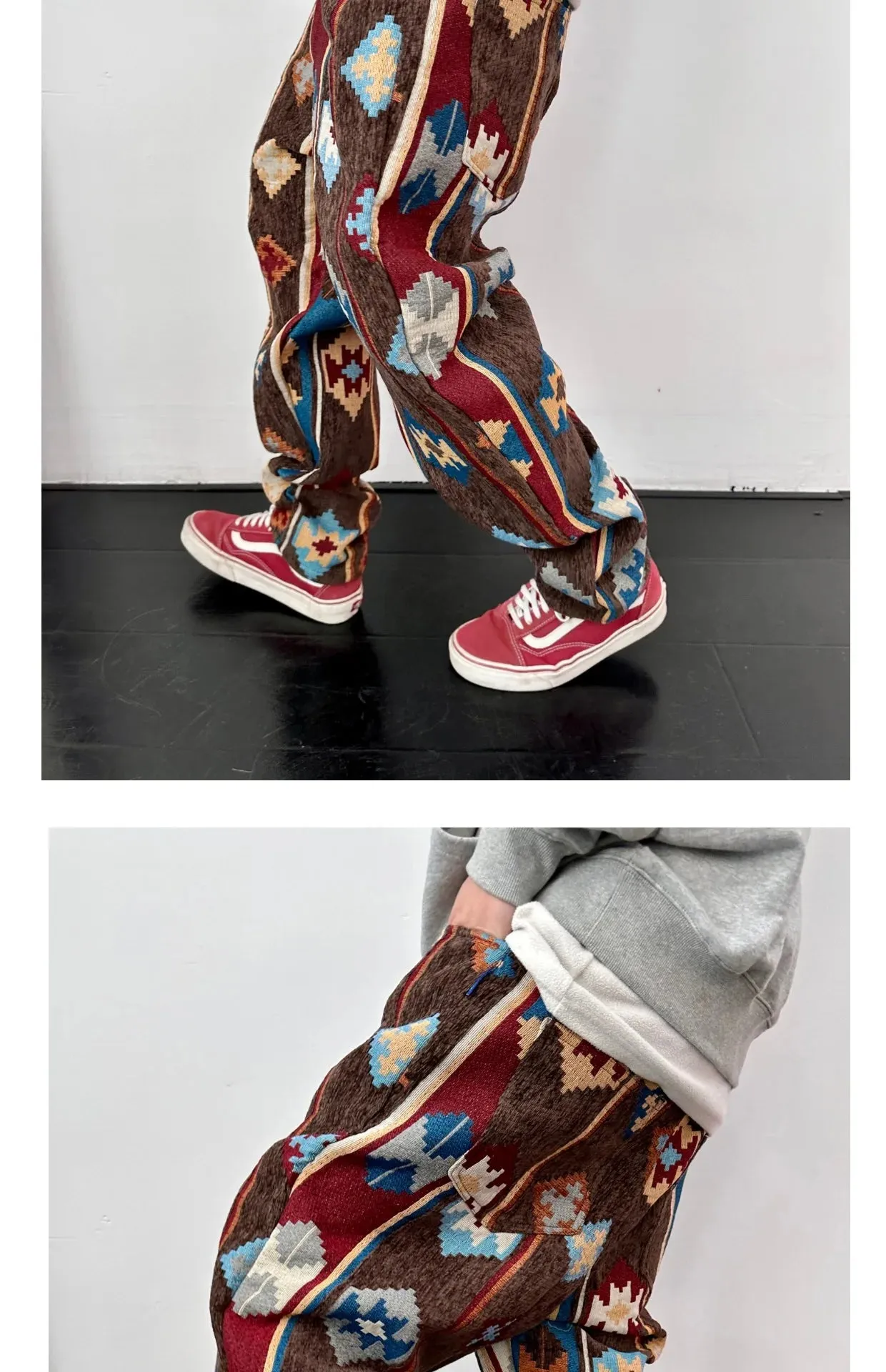 Native American powow harajuku bohemian loose cotton trousers