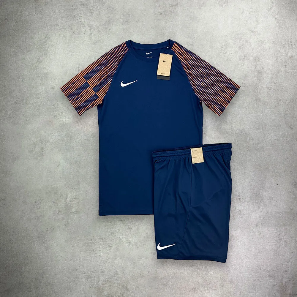 Nike Academy Dr-Fit T-shirt/Shorts Set Navy/ Orange