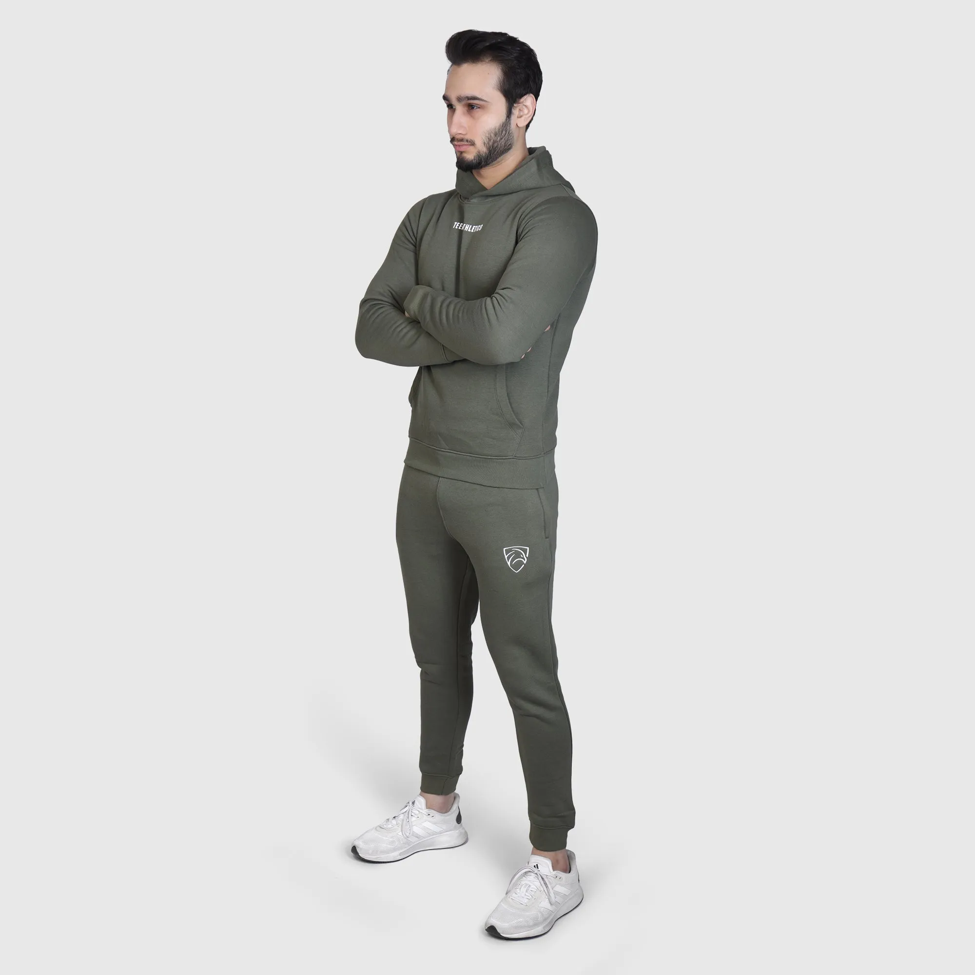 Olive Premium Basic Pull Over Tracksuit