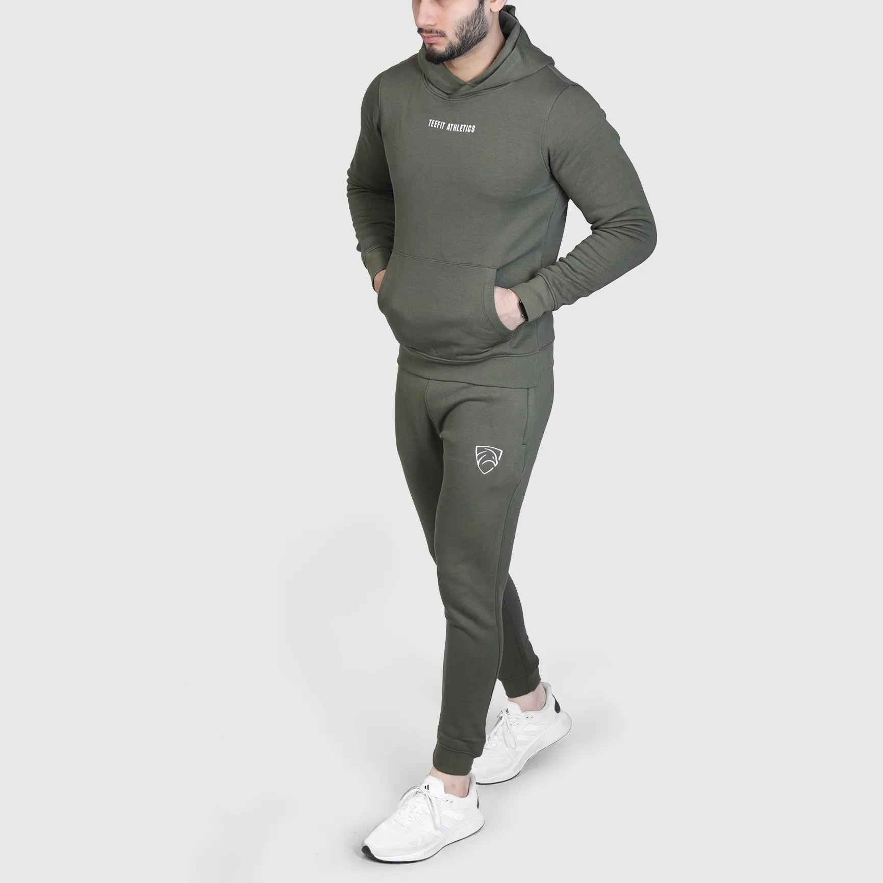 Olive Premium Basic Pull Over Tracksuit