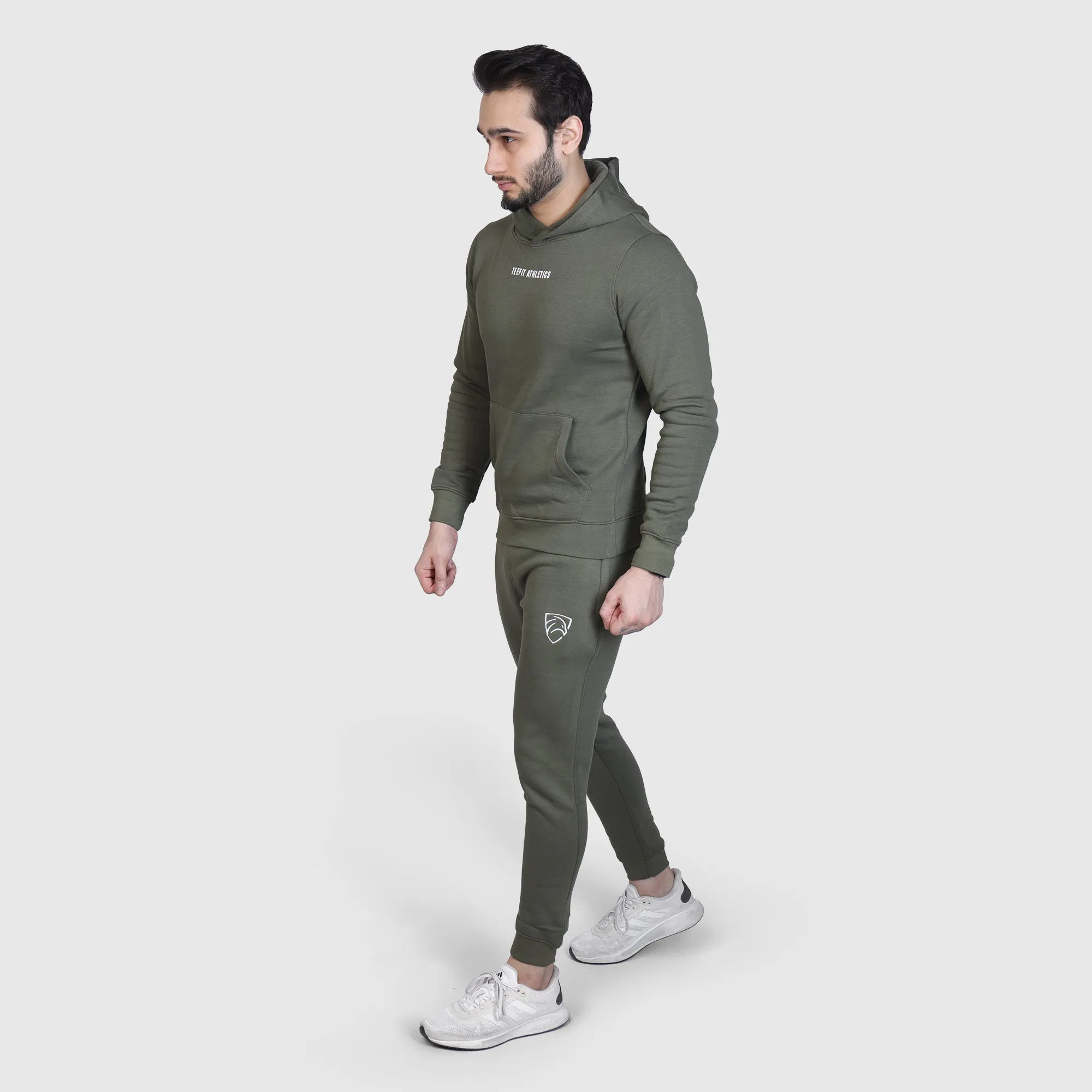 Olive Premium Basic Pull Over Tracksuit