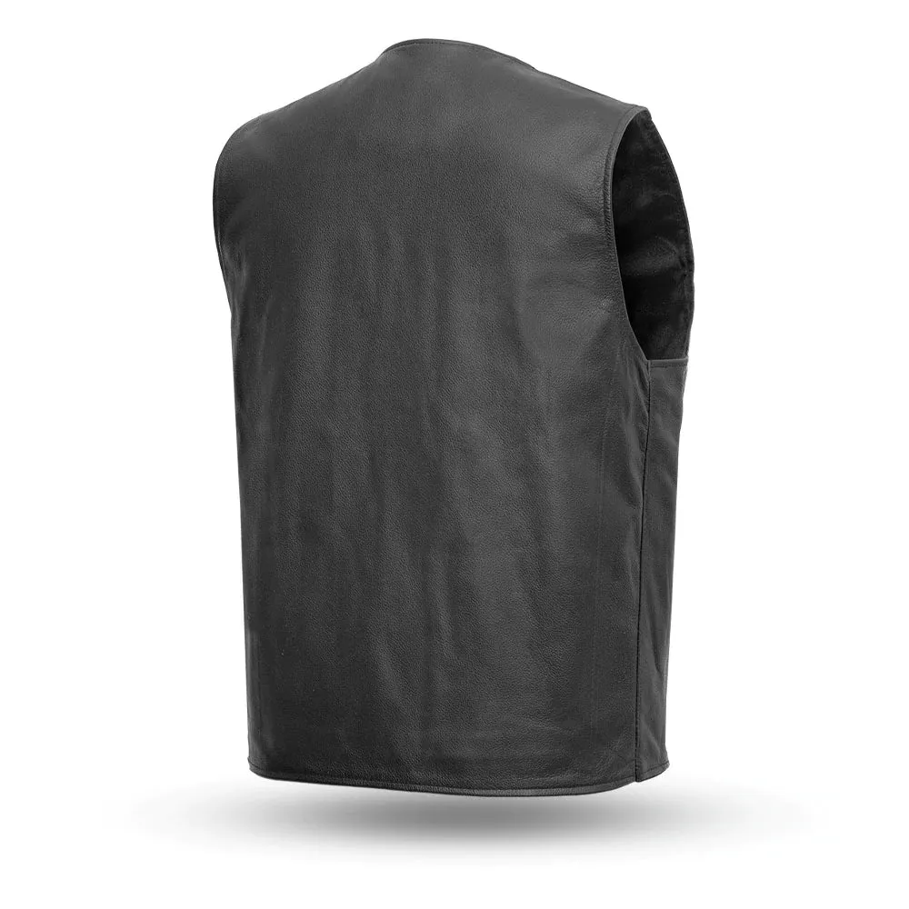 Passion - Men's Motorcycle Black Cowhide Leather Vest