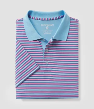 Pawleys Stripe Polo - Blue Raspberry