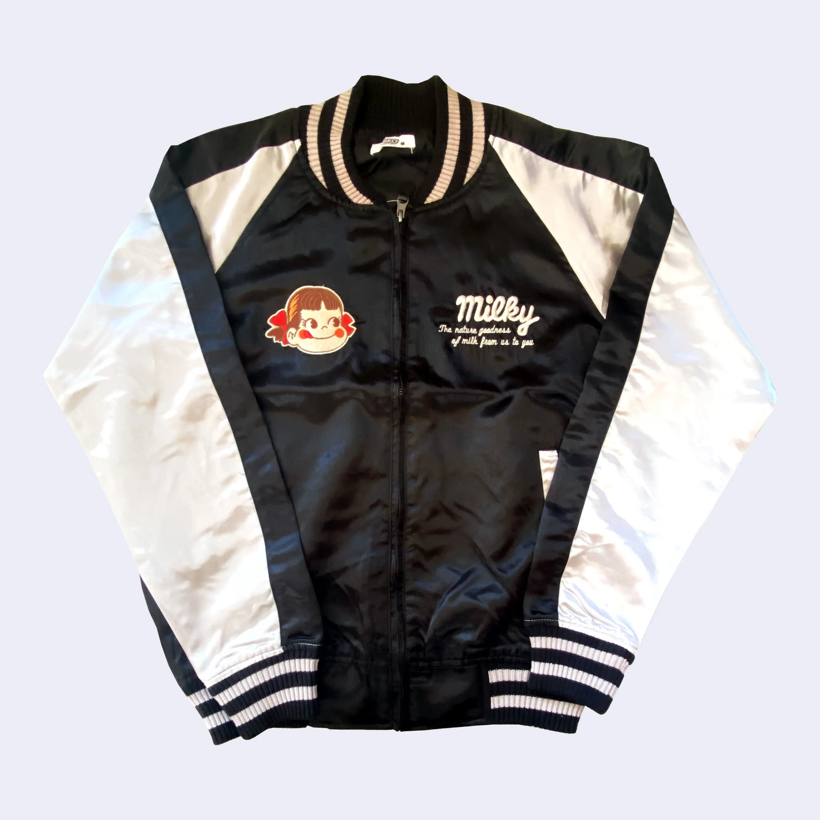 Peko Chan Sukajan Bomber Jacket (Black)