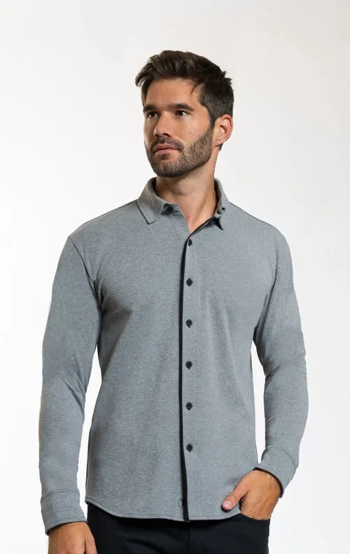 Performance Button Down Polo Greyblackcontrast