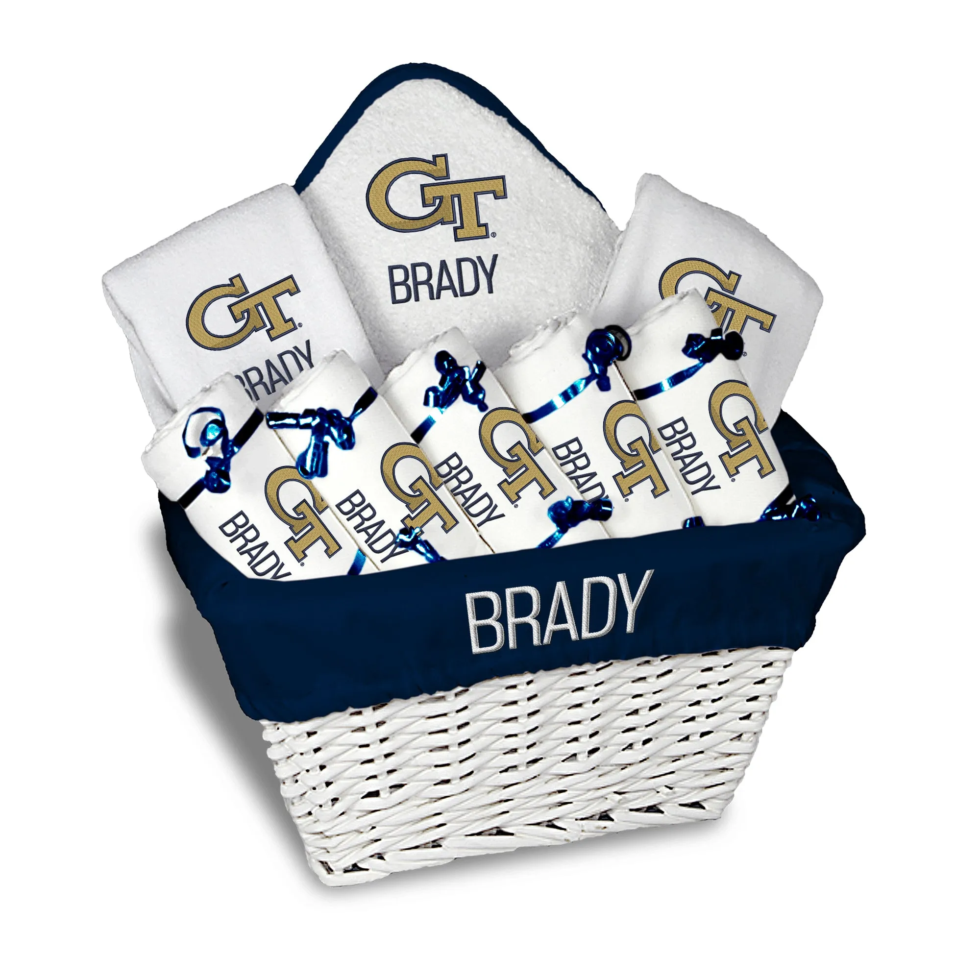 Personalized Georgia Tech Yellow Jackets Large Basket - 9 Items