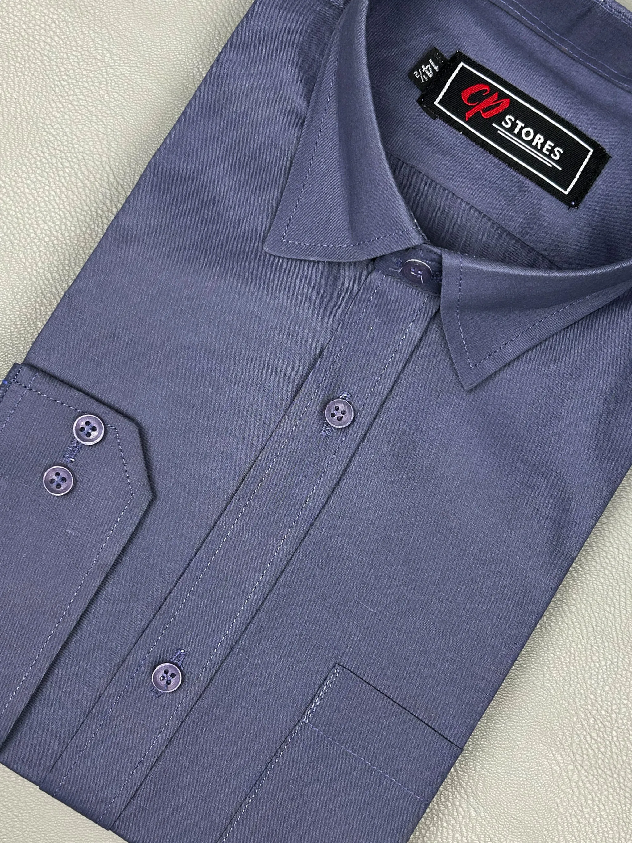 Plain Dark Grey Formal Dress Shirt For Men MFS172