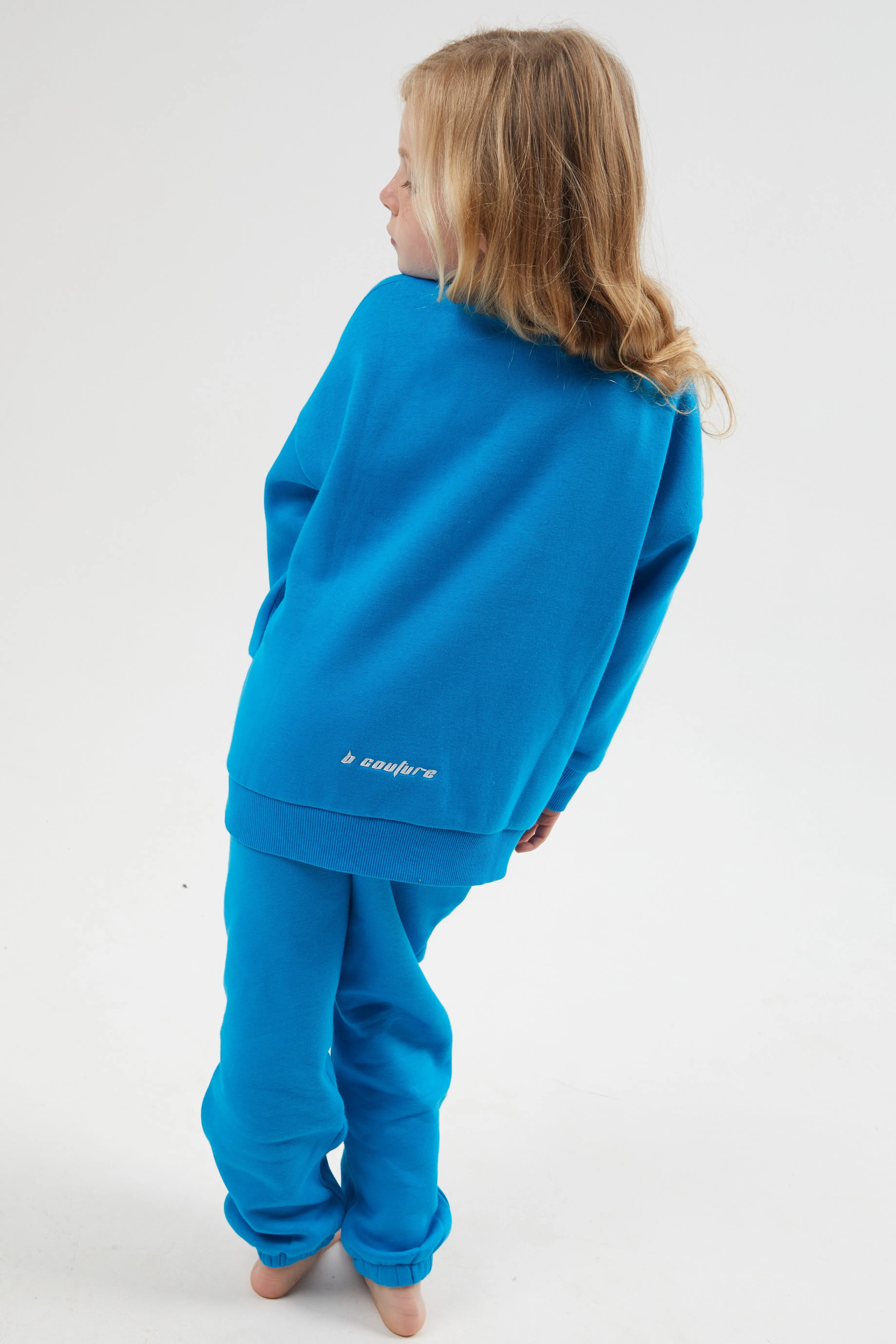 Plympton Fleece Crew Tracksuit Kids - Algiers Blue