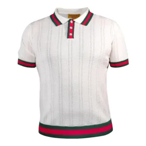 Prestige White Green Red Polo Shirt