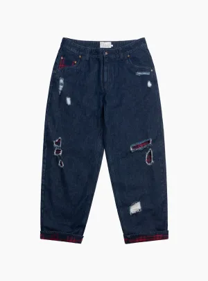 Secret Baggy Denim Pants Indigo