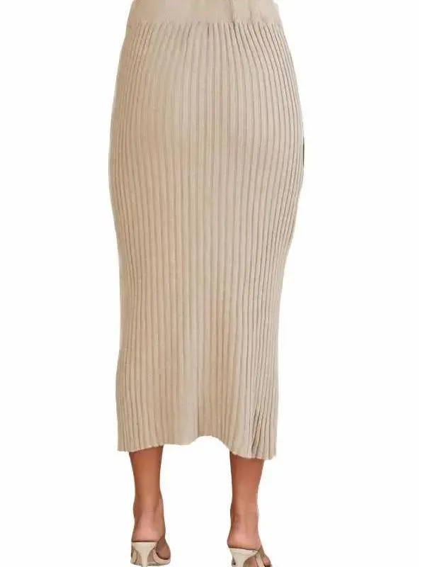 Sexy Casual Ribbed Knit Midi Skirt (2 Options)