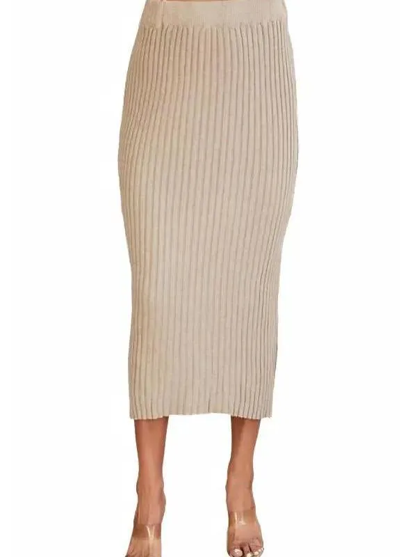 Sexy Casual Ribbed Knit Midi Skirt (2 Options)