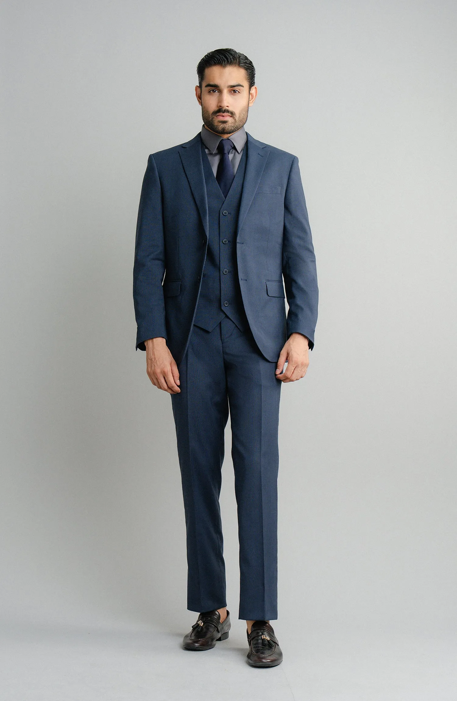 SHARP (3 PC) - CHECKERED NAVY BLUE