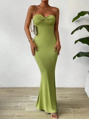 Slim Fit Sweetheart Tube Mermaid Maxi Dress