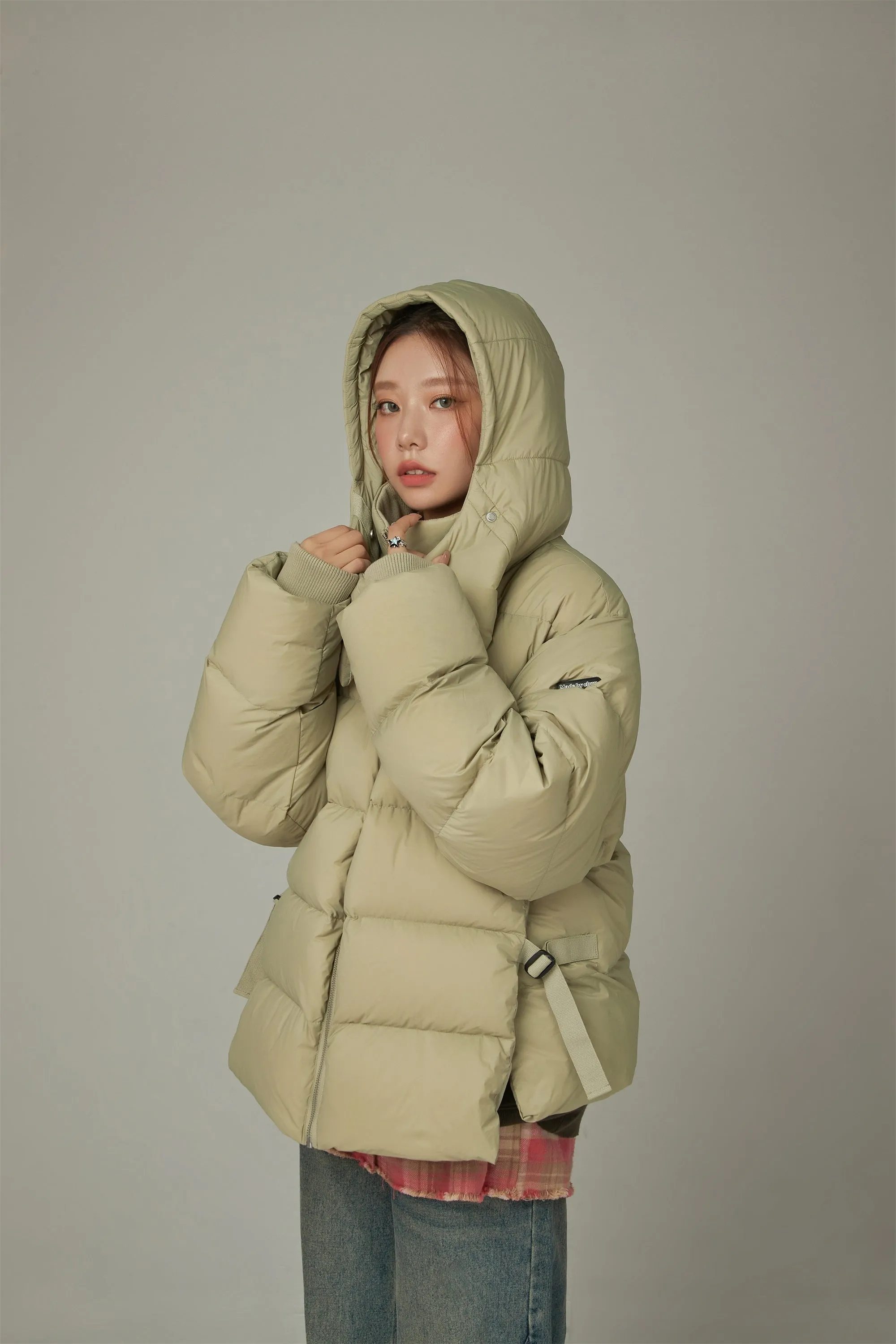 Solid Hooded Padded Jacket