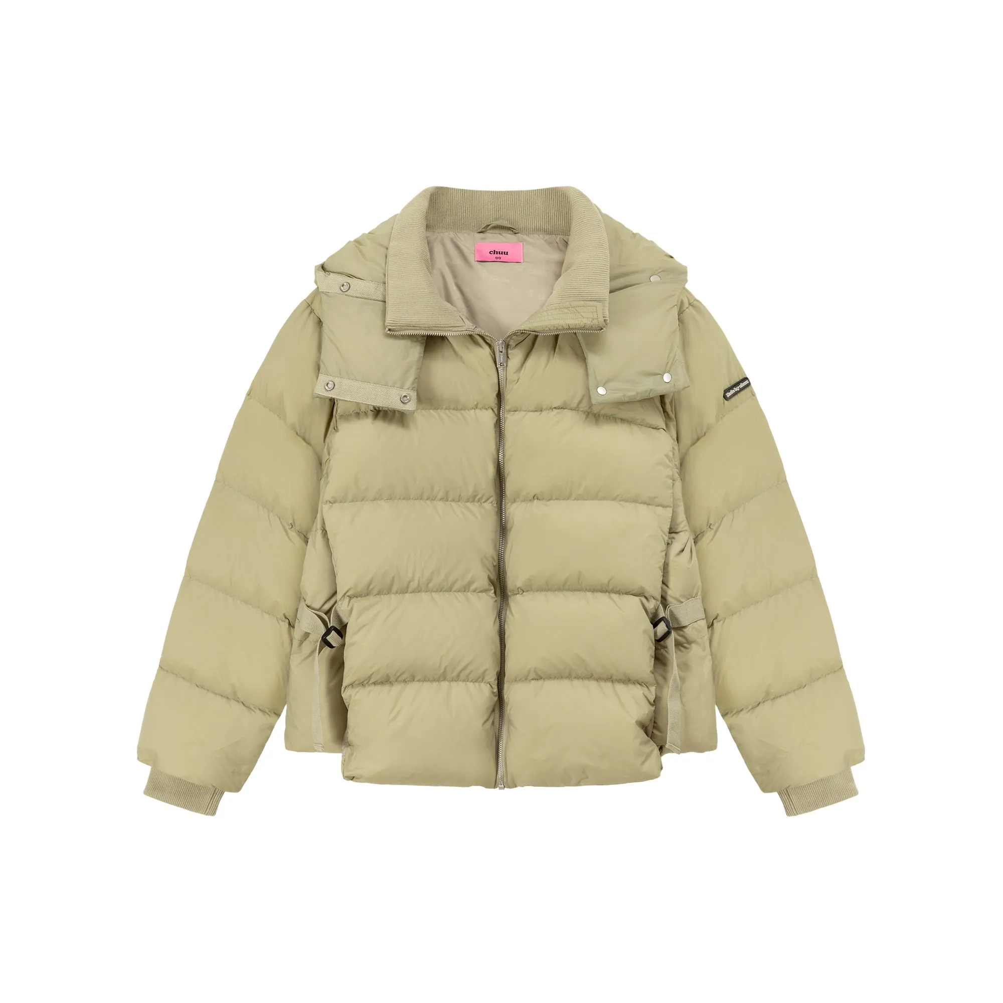 Solid Hooded Padded Jacket