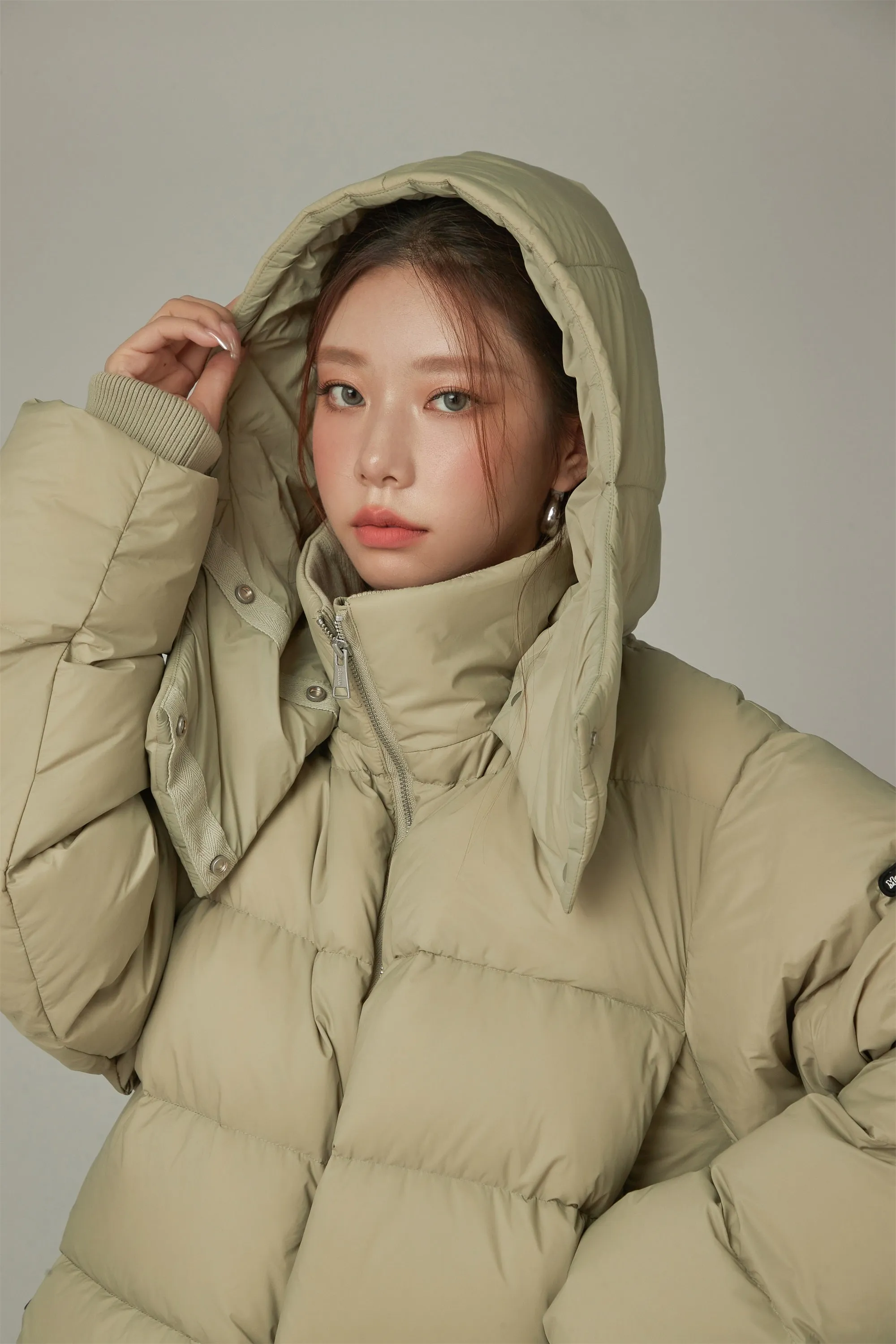 Solid Hooded Padded Jacket