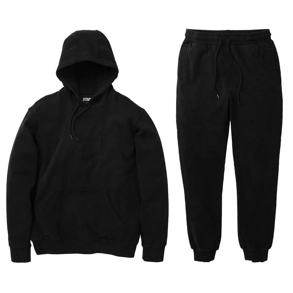 Staple Pigeon Garment Wash Pigeon Tracksuit Black