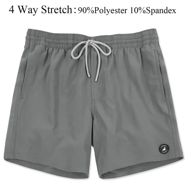 Stylish Sexy Men's Quick Dry Swim Shorts With Pockets & Mesh Lining Solid Color