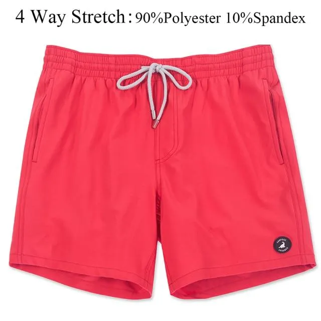 Stylish Sexy Men's Quick Dry Swim Shorts With Pockets & Mesh Lining Solid Color