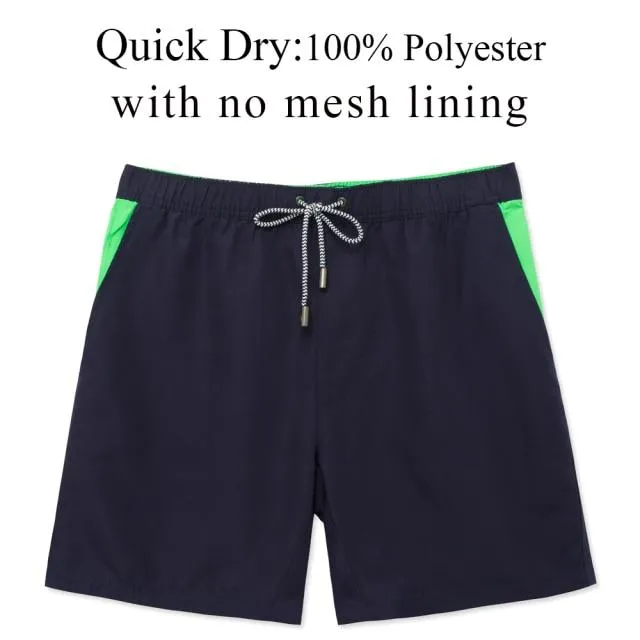 Stylish Sexy Men's Quick Dry Swim Shorts With Pockets & Mesh Lining Solid Color