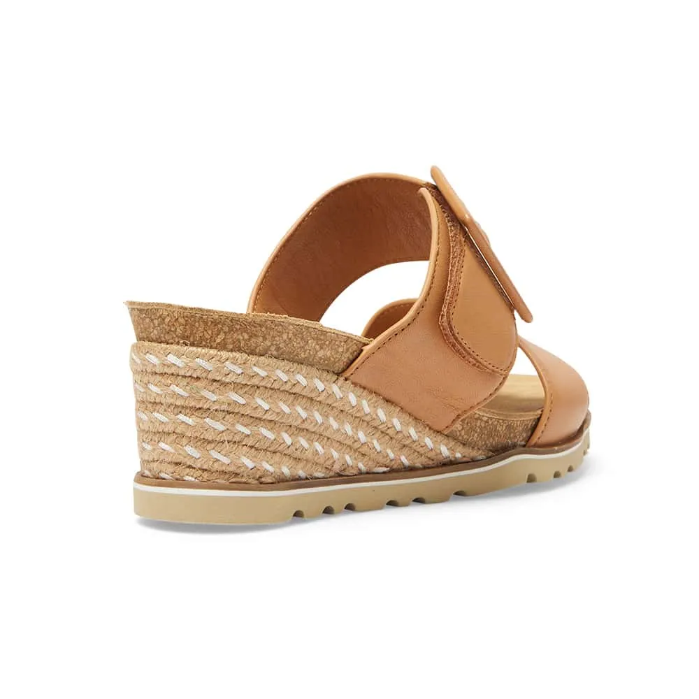 Taren Wedge in Tan Leather