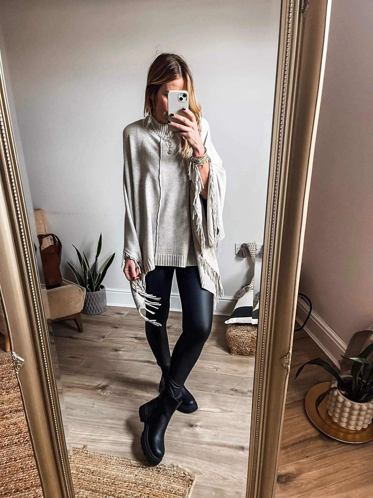 Tassel Soft Knit Poncho