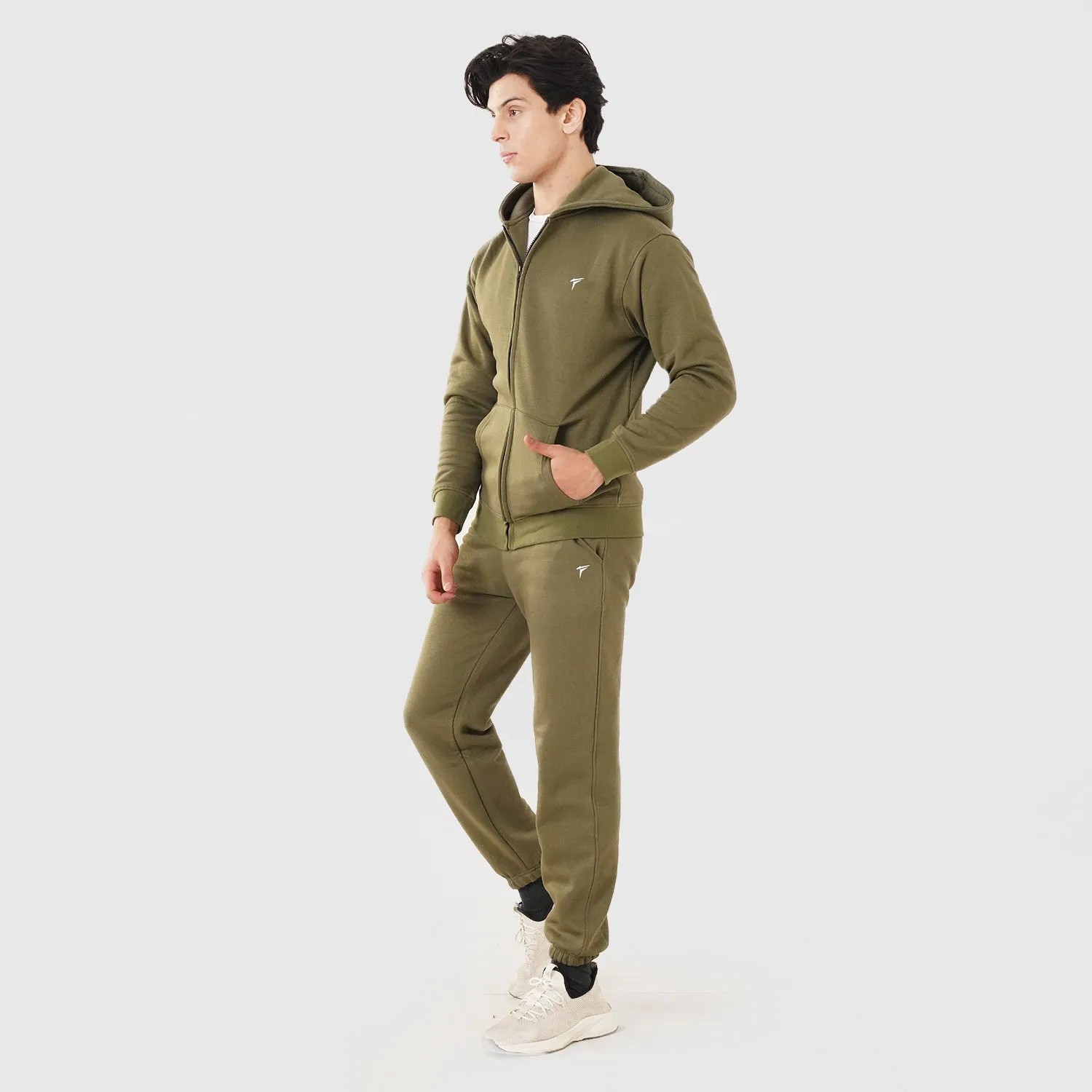 Tf-Premium Olive Zipper Pull Over Tracksuit