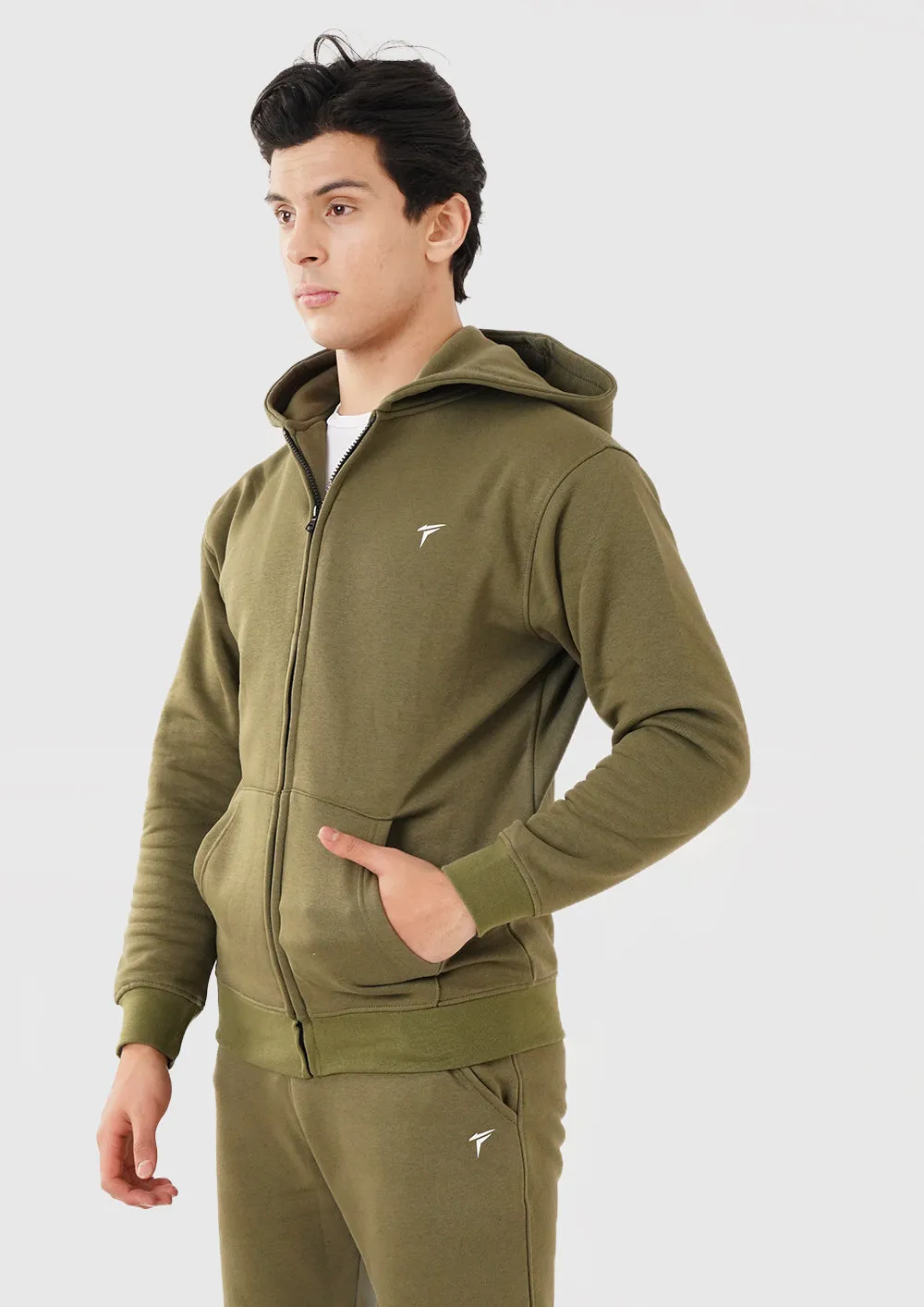 Tf-Premium Olive Zipper Pull Over Tracksuit