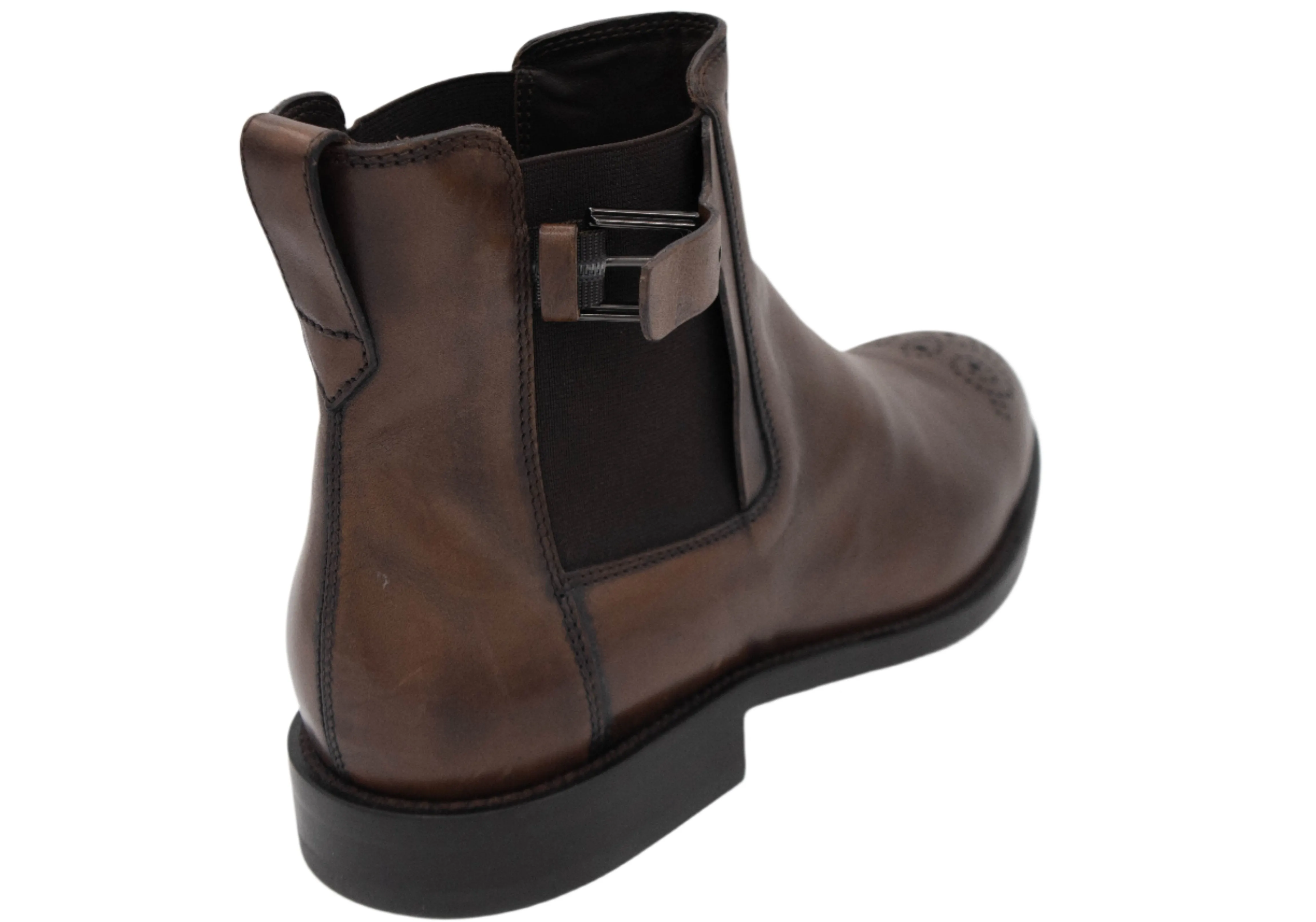 Tods Mens Leather Chelsea Boots in Brown